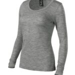 Koszulka damska Malfini Premium Merino Rise LS 160 - Ciemnoszary Melanż - Bok