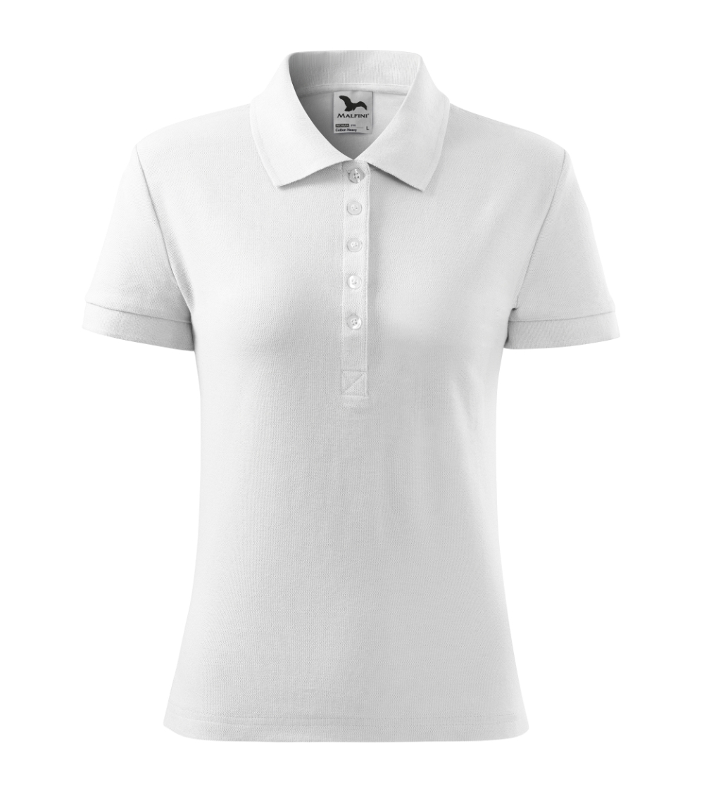 Koszulka polo damska Malfini Cotton Heavy 216 - Biały - Przód